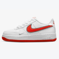 Nike Air Force 1 White Habanero Red Mini Swoosh