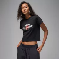 Jordan Flight Rose Logo Fekete Női Póló