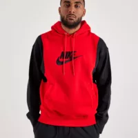 Nike Sportswear Club Fleece Piros Fekete Férfi Pulóver
