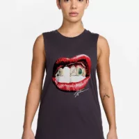 Jordan Flight "Jordan Kiss" Graphic Sleeveless Szürke Női Felső